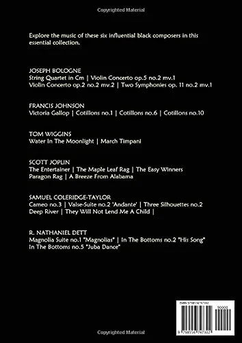 Vista 2 de Essential Black Composers For The Advanced Pianist Bologne Johnson Wiggins Joplin Coleridge-Taylor Dett (US version)