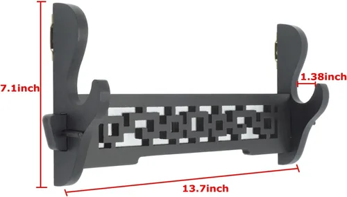 Vista 2 de Eforlife Soporte de pared para espada Samurai Sword Katana Wakizashi, soporte de exhibición de 1 nivel