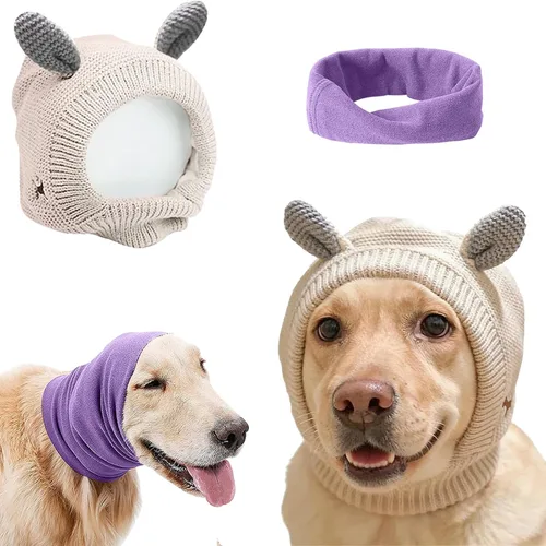 Vista 8 de Orejas silenciosas para perros que ladran la ansiedad, fundas para las orejas de perro, 2 unidades, orejeras auditivas, protección contra