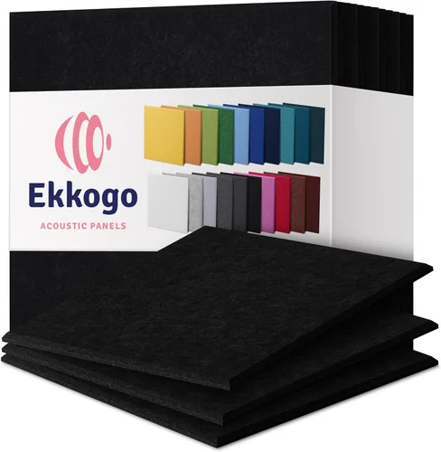 Vista 14 de Paquete de 12 paneles acústicos con aislamiento de sonido para paredes 12 x 12 x 0.4 pulgadas Paneles decorativos para amortiguación de sonido
