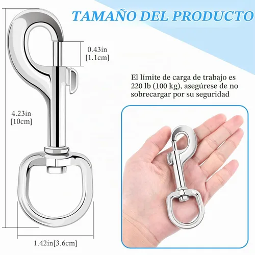 Vista 2 de ERKOON 4.23 Inch Zinc Alloy Swivel Trigger Snap Single Sided Clips 8 Pack