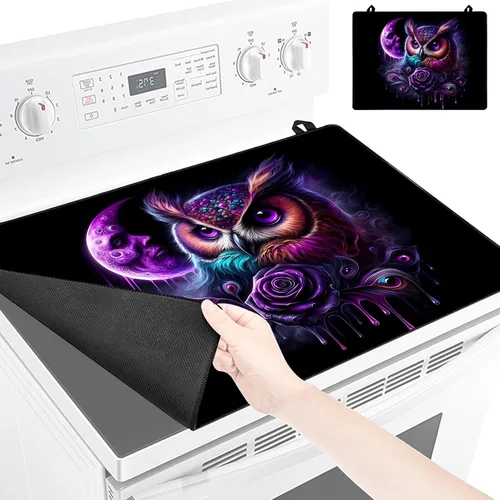 Vista 16 de Cubierta para estufa eléctrica de 28 x 20 pulgadas, protector superior de estufa de goma suave y duradero, protector superior de estufa fácil