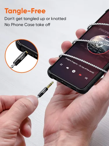 Vista 6 de CableCreation - Cable de extensión de auriculares de 0.138 pulgadas (0.071 in), cable de extensión de audio estéreo macho a hembra de 6 pies y 0.138