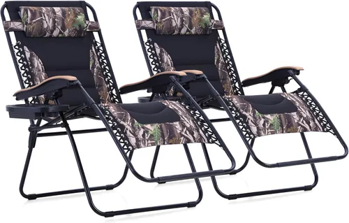Vista 20 de MFSTUDIO Zero Gravity - Juego de 2 sillas de gran tamaño para exteriores, sillas antigravedad para exteriores, silla plegable ajustable con soporte