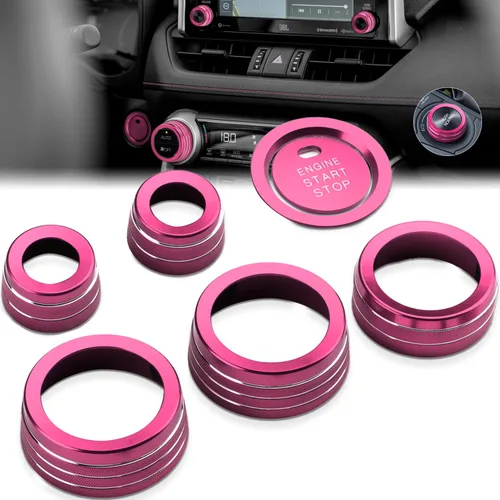 Vista 22 de Auovo Cubierta de perilla de CA compatible con accesorios Toyota RAV4 2025 2024 2023 2022 2021 2020 2019 para perilla de aire acondicionado, Negro