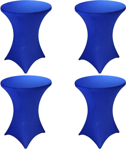 Vista 8 de Paquete de 4 manteles de elastano para mesa de cóctel de 32 x 43 pulgadas, manteles cuadrados elásticos de esquinas cuadradas, mantel redondo