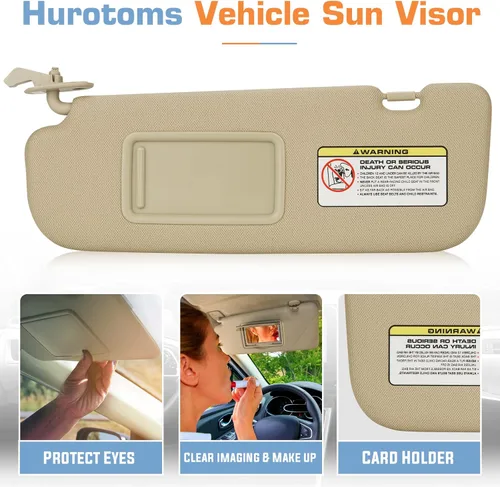 Vista 7 de Visera solar para el lado izquierdo del conductor y del pasajero derecho sin luz para Hyundai Elantra 2011 2012 2013 2014 2015, repuesto