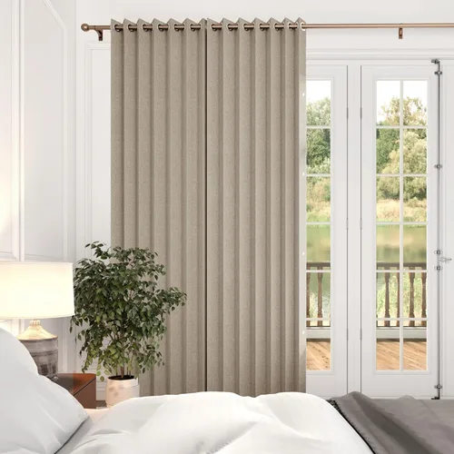Vista 29 de Cortinas Verticales de Privacidad, Cortina Vertical de Pliegues Fruncidos con Memoria Entrenada Adecuada para Cobertura Abierta de 78 Pulgadas