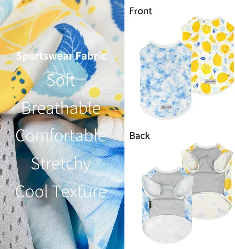 Vista 5 de Fitwarm Paquete de 2 camisas para perro con protección solar UV UPF 50+, chaleco ligero refrescante para perros, ropa de verano de secado rápido