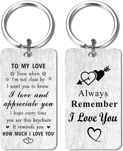 Love Gifts Keychain for Her Wife Girlfriend, I Love You to The Moon and Back Gifts for Mothers Day Birthday Anniversary