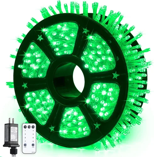 Vista 21 de JMEXSUSS Guirnalda de 600 luces LED que cambian de color enchufable, luces de Navidad blancas cálidas y multicolor de 168 pies con control remoto