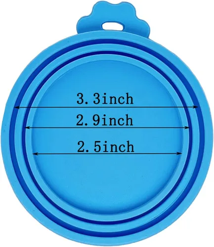 Vista 2 de 5 fundas para latas de mascotas, tapas universales de silicona sin BPA para comida de perros y gatos, una tapa se adapta a la mayoría de alimentos