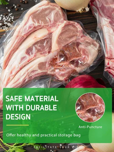 Vista 5 de Bolsas selladoras al vacío Syntus, 2 rollos de 8" x 50' de grado comercial, bolsas al vacío para alimentos libres de BPA para almacenamiento