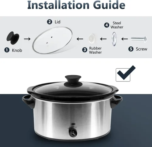 Vista 2 de Walfos Paquete de 2 pomos universales de repuesto de tapa de olla de silicona, resistente al calor, sin BPA, apto para lavavajillas, ideal