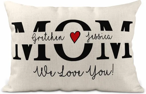 Vista 11 de Almohada personalizada para abuela – Regalos para mamá y abuela – Regalo de cumpleaños de nietos (arpillera, 12 x 18)