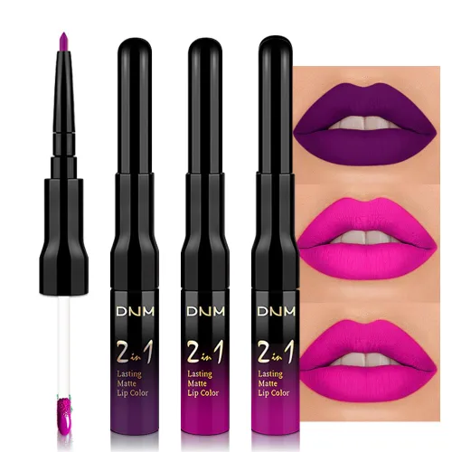 Vista 99 de evpct 1Pcs Lápiz de Labios Mate y Set de Lápiz de Labios Líquido para Mujeres, Lápiz de Labios Mate de Durazno Oscuro Púrpura, Resistente a Manchas