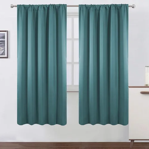 Vista 137 de LEMOMO Cortinas opacas grises, 52 x 84 pulgadas, juego de 2 paneles de cortinas opacas con aislamiento térmico para oscurecer la habitación