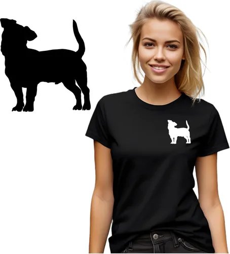 Vista 4 de SEC Apparel Parches termoadhesivos con diseño de silueta de cachorro, letras de transferencia para camisetas, ropa de tela (perro salchicha bebé)