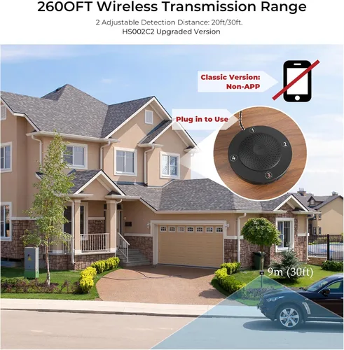 Vista 3 de Alarma de entrada inalámbrica de largo alcance solar de eMACROS para exteriores, resistente a la intemperie, sensor y detector de movimiento