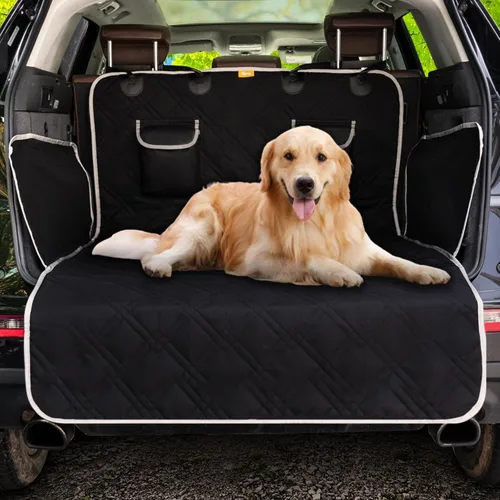 Vista 10 de Toozey Funda de asiento de coche para perro, para SUV, sedán y camioneta, impermeable y resistente al desgarro, funda de asiento trasero para perros