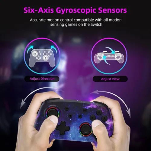 Vista 4 de NexiGo Controller (Gen 2) for SwitchSwitch LiteOLED, Bluetooth Controllers for Nintendo Switch with Vibration, Motion, Turbo and LED Light