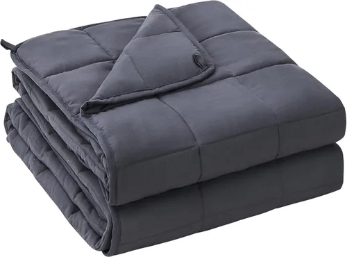 Vista 15 de yescool - Manta con peso, 7 libras, fresca, transpirable, con cuentas de cristal prémium, lavable a máquina, para dormir, 60-90 libras, 41 x 60 Gris