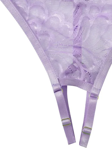 Vista 5 de SweatyRocks - Bralette de encaje transparente para mujer de 2 piezas sostén y panty