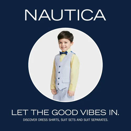 Vista 5 de Nautica - Conjunto de 4 piezas para niño incluye camisa de vestir, corbata, chaleco y pantalones
