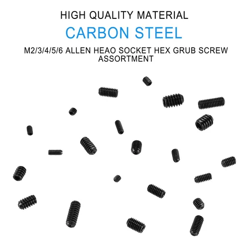 Vista 4 de 440 piezas de 22 tamaños, 4#-40 a 1/4 "-20 estándar SAE Allen cabeza hexagonal Tornillos de cabeza hexagonal, juego de tornillos hexagonales