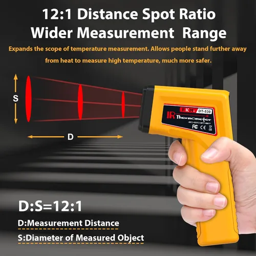 Vista 7 de Termómetro infrarrojo - Pistola de temperatura digital FKM con láser circular patentado