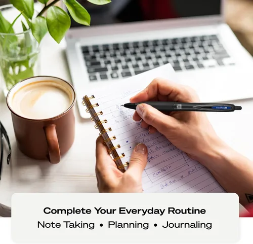 Vista 5 de Uniball 207 Plus+ Bolígrafos de gel retráctiles, punta media (0.028 in), negro, paquete de 4