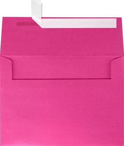 LUXPaper Sobres de invitación A7 | Pelar y prensar | 5 1/4 pulgadas x 7 1/4 pulgadas | Azalea Metallic | Texto de 80 libras | 50 unidades