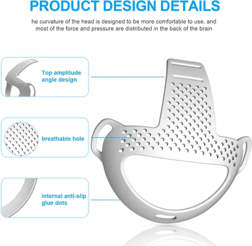 Vista 9 de AZURAOKEY Comfort Head Strap Accessories Compatible with Meta Quest 3, TPU Head Strap Pad Cushion Replacement Headband Cushion Reduce Pressure for