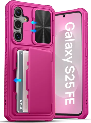 Vista 8 de ATATOO Funda tipo cartera para Samsung Galaxy S25, tarjetero integrado (3-5 tarjetas) [bloqueo RFID] y cubierta de cámara deslizante, protección
