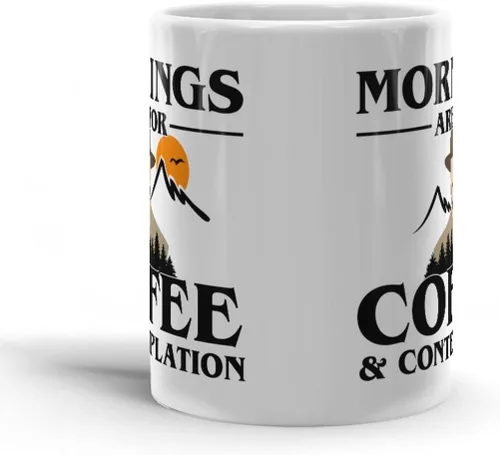 Vista 2 de Tazas Mornings Are For Coffee & Contemplation Taza de café de 11 oz Regalos para el Día del Padre