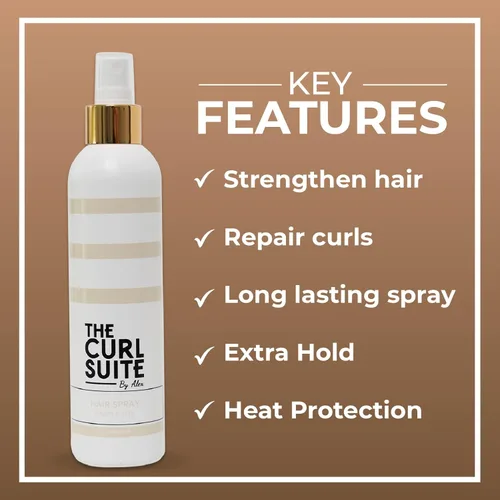 Vista 6 de The Curly Suite Spray para el cabello - Productos de peinado con protección térmica para cabello rizado - Fórmula de larga duración con bergamota