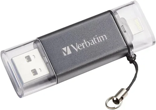 Vista 4 de Verbatim Unidad flash USB 3.0 dual Store 'n' Go de 16 GB para dispositivos Apple Lightning - Grafito