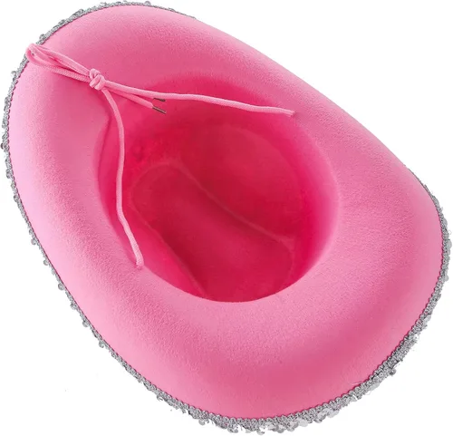 Vista 6 de Sombrero de vaquero occidental para mujer, sombrero de vaquera para Halloween, fiestas de disfraces, disfraz de discoteca