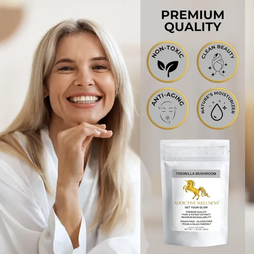 Vista 5 de Addictive Wellness Tremella - Extracto de hongos en polvo cultivado en madera, puro y potente (1.76 oz)