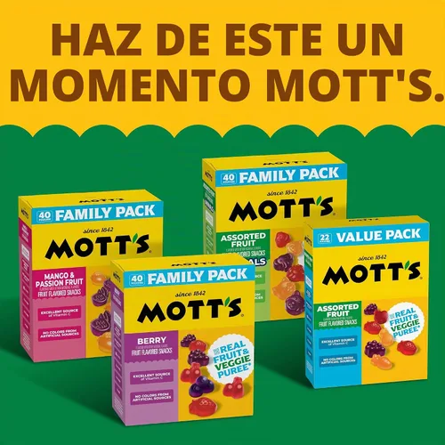 Vista 8 de Mott's Surtido de aperitivos con sabor a frutas, hechos con puré de fruta real (paquete de 40)