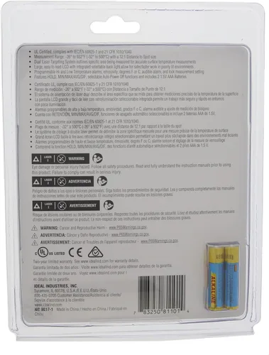 Vista 8 de IDEAL Industries INC. 61-847 Termómetro infrarrojo de orientación láser dual