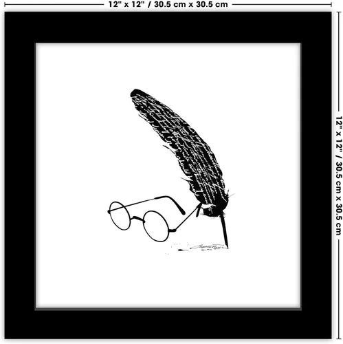 Vista 6 de Trends International Gallery Pops Harry Potter - Póster de pared de gafas y pluma de Harry Potter, 12 x 12 pulgadas, versión enmarcada en negro