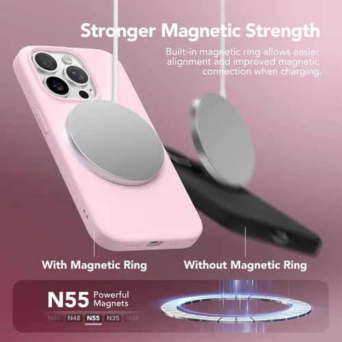 Vista 1065 de GONEZ Funda magnética para iPhone 14, compatible con Magsafe, con protector de pantalla + protector de cámara, forro de microfibra antiarañazos