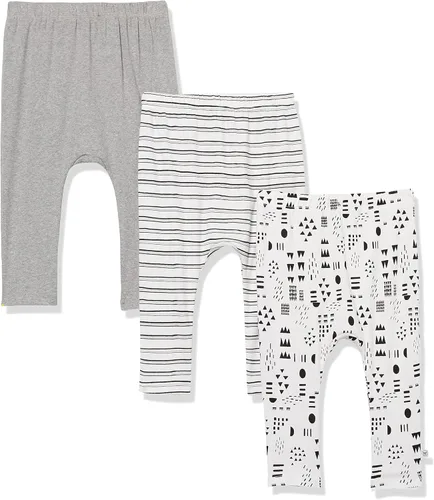 HonestBaby Baby Infant - Pantalones harén de algodón orgánico sin puños, paquete múltiple, Juego de 3 patrones