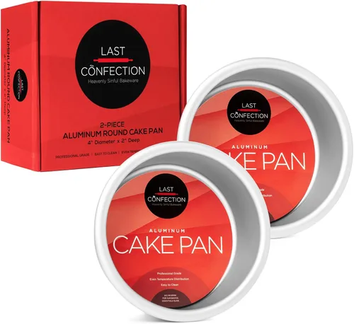 Vista 3 de Last Confection 4 moldes redondos de 2 pulgadas, juego de 2 moldes de aluminio anodizado para tartas