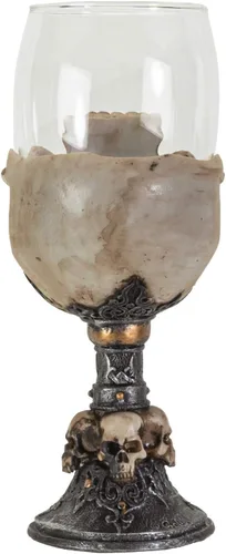 Vista 4 de SUMMIT COLLECTION Underworld - Copa de vino con diseño de calavera, copa de vino, copa de cristal ceremonial, cáliz de vino, copa de 7 onzas líquidas