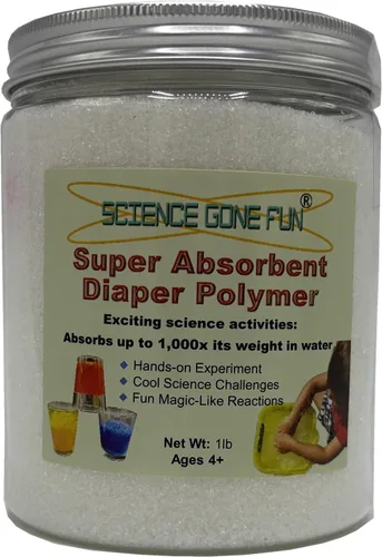 Educational Products - Superabsorbent Diaper Polymer 1 lb Sodium Polyacrylate -One Pound of The Superabsorbent Polymer.