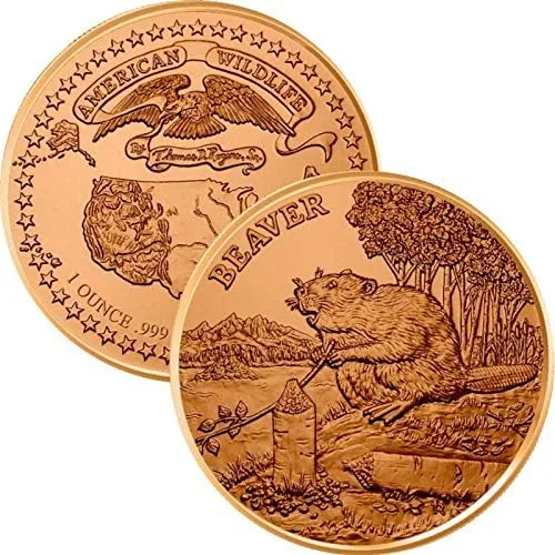 Vista 6 de Jig Pro Shop American Wildlife Series 1 oz .999 Medallón de cobre puro