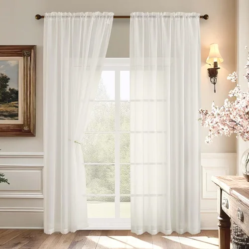 Vista 102 de Aiyufeng 2 paneles de cenefa transparente negra de 14 pulgadas de largo, cortinas cortas para dormitorio, cortinas de cocina para ventana pequeña