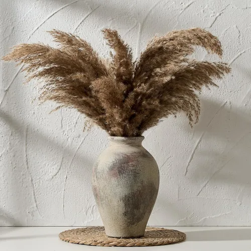 Vista 170 de SIDUCAL Florero decorativo de cerámica Florero rústico de 7.48 pulgadas para decoración del hogar, mesa, sala de estar, baño, escritorio de café